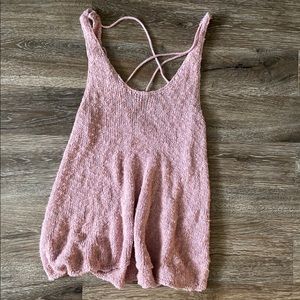 Pink knit tank top American eagle m